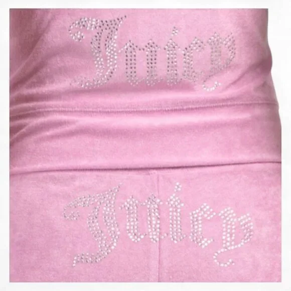 NWT JUICY COUTURE BLING TOWEL TERRY SHORTIE SET DEWBERRY XLARGE - Picture 3 of 15